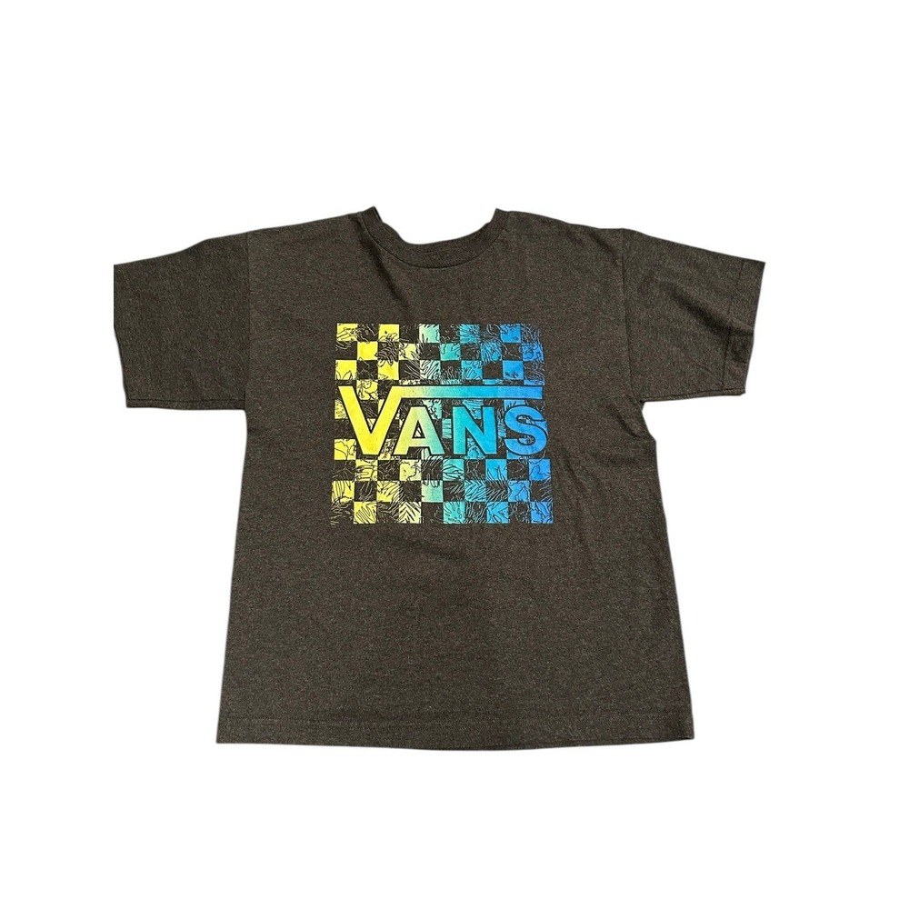 VANS Off The Wall Men's Gray T-Shirt Size Medium Large Logo Print Short‎ Sleeve